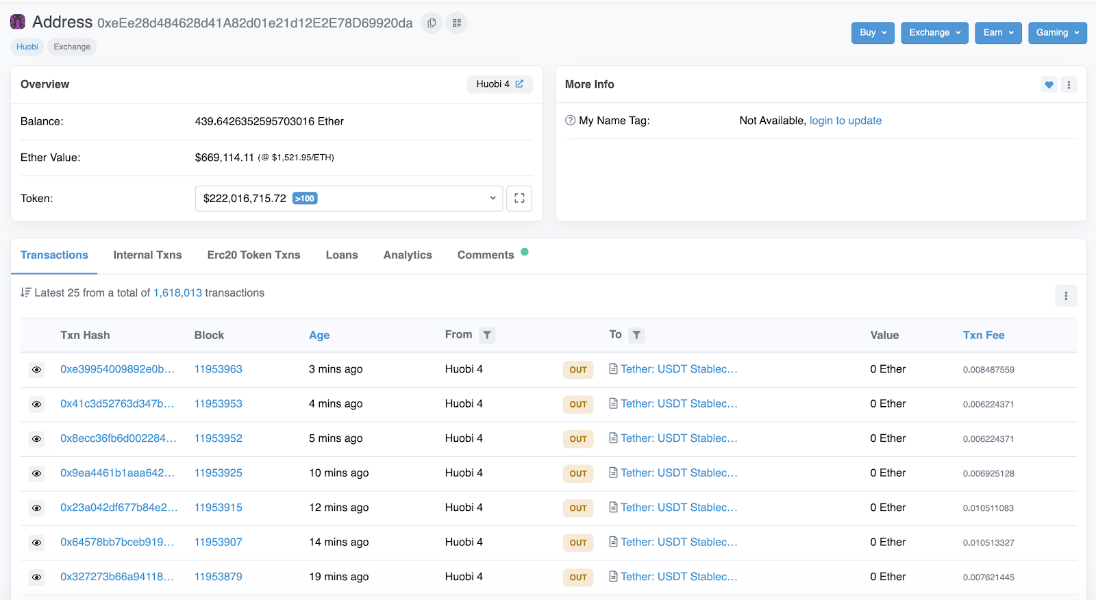 Etherscan Dashboard alt text